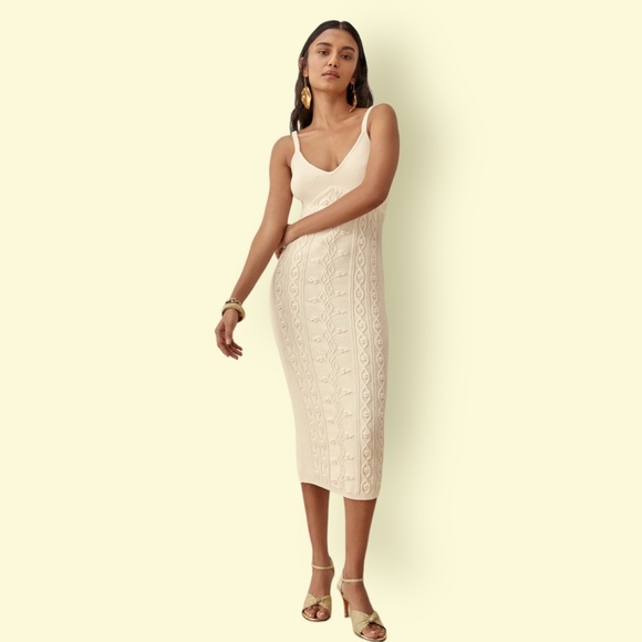 NWT Reformation Natalie Sweater Dress Cream Ivory - Picture 5 of 8
